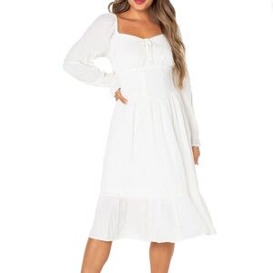 Celebrity Pink Women's and Women's Plus Long Sleeve Midi Dress